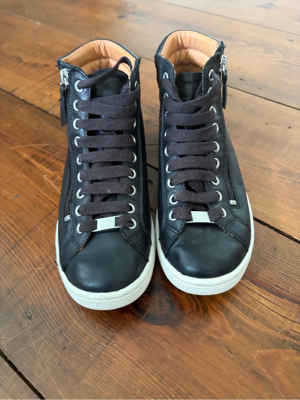UGG Black Leather High Top Sneaker